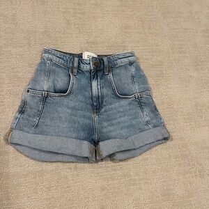 BDG high rise stretch roll hem Blue Denim Women Shorts size 25